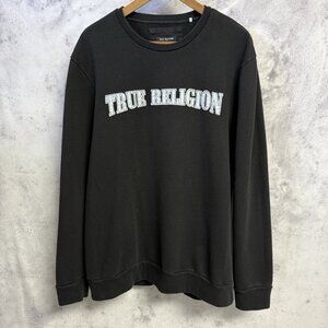 True Religion Sweatshirt XL 23x28 Black Crew Neck
